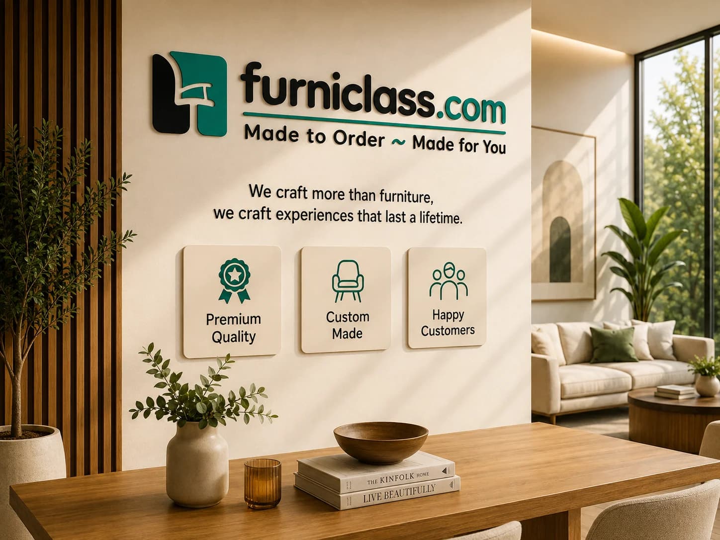 Furniclass luxury interior setup demonstrating craftsmanship