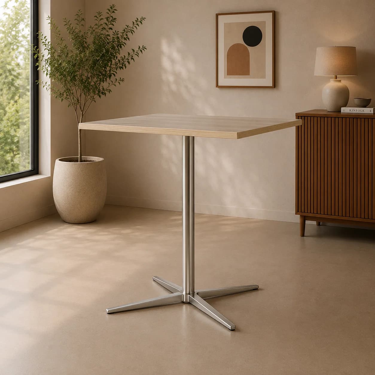 Light Oak Pedestal Table