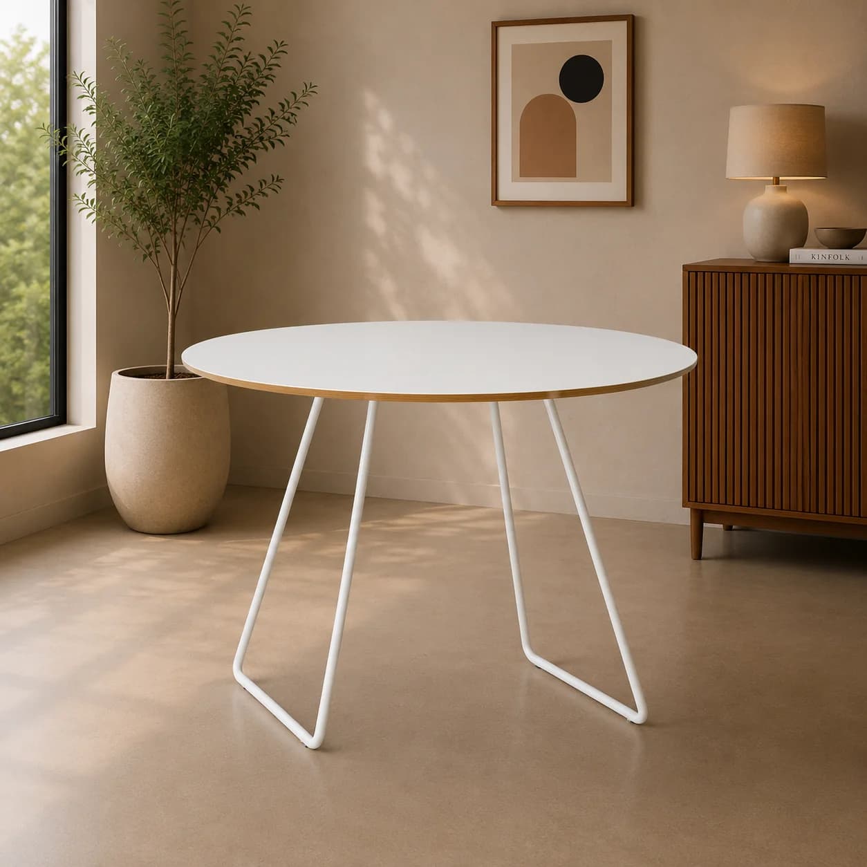 White Wire Base Coffee Table